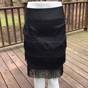 NWT! Express Sz 2 black skirt Fringes